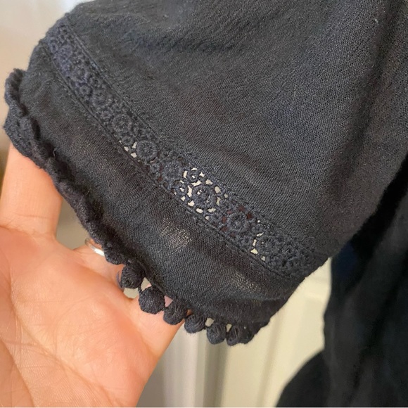 INC Dress Woman’s Medium High-Low Midi Peasant Ruffled Hem Off Shoulders Black - Picture 2 of 16